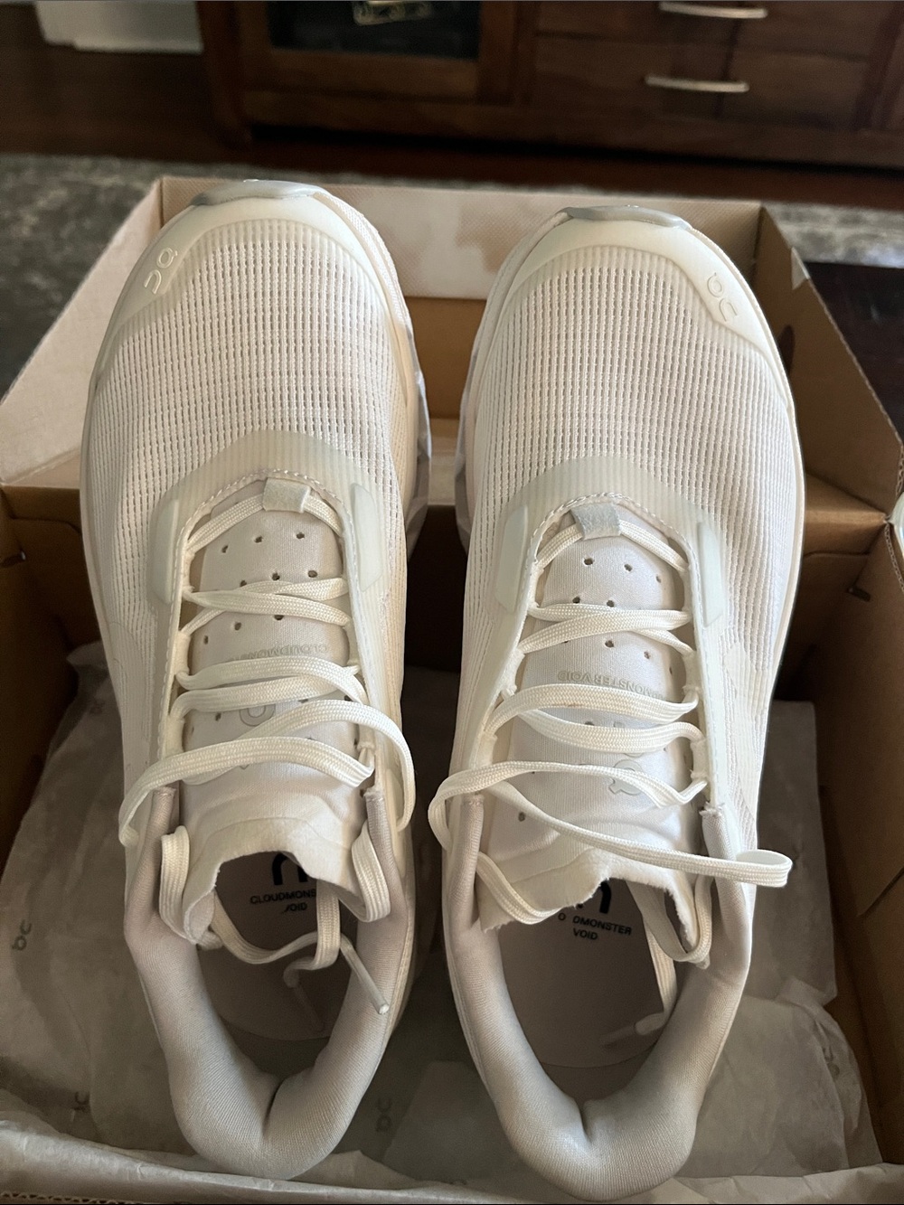 On Running womens Cloudmonster Running Sneakers in Off-White/Cream